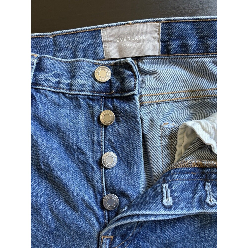 Everlane Cheeky Jeans 90s size 26 Crop High Rise Straight Leg Button Fly Denim - Picture 4 of 9